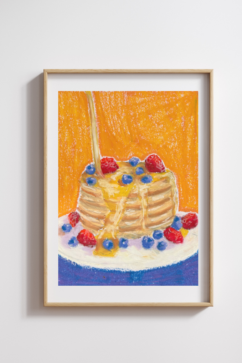 Breakfast Oil Pastel Drawing