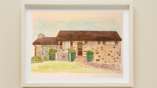 Custom Watercolor Home Portrait