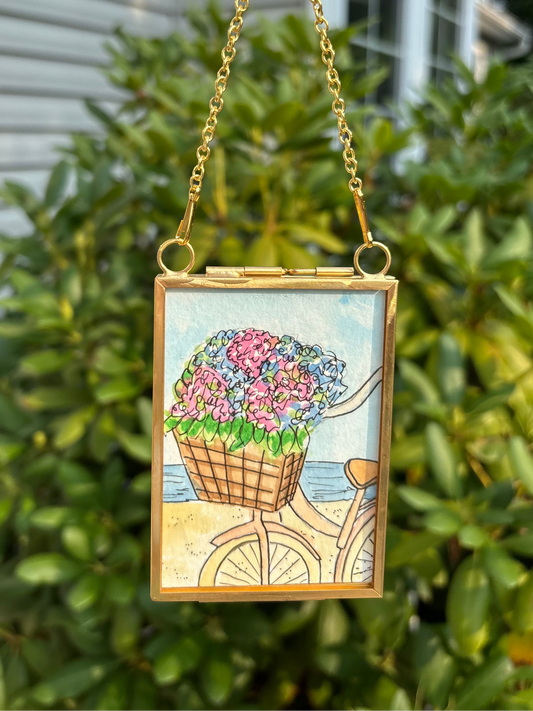 Basket Hydrangeas Mini Painting