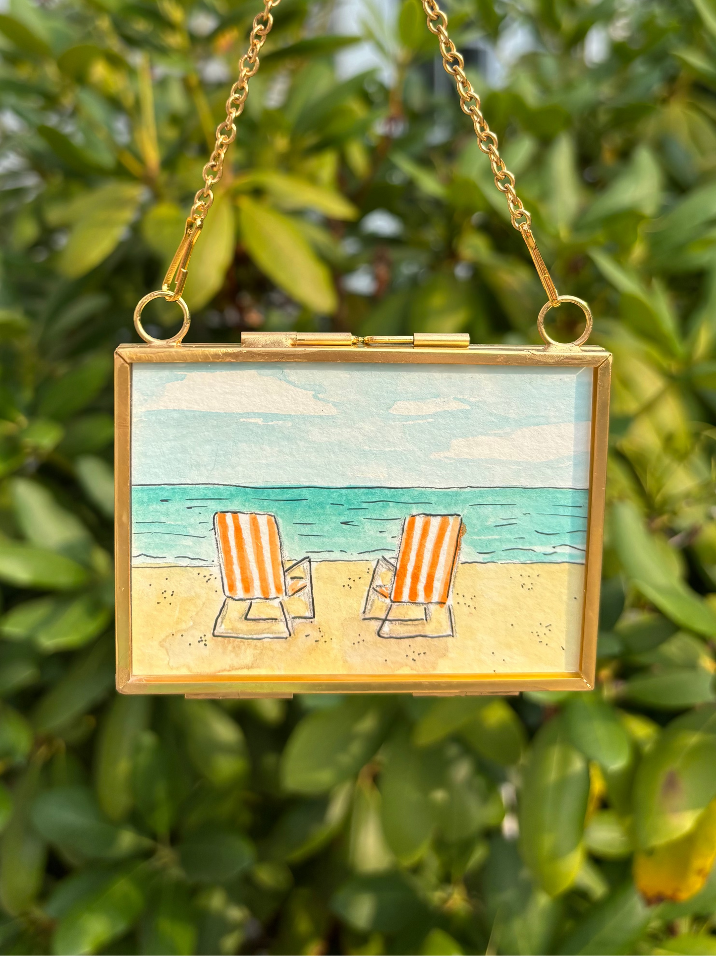 Two Beach Chairs Mini Painting
